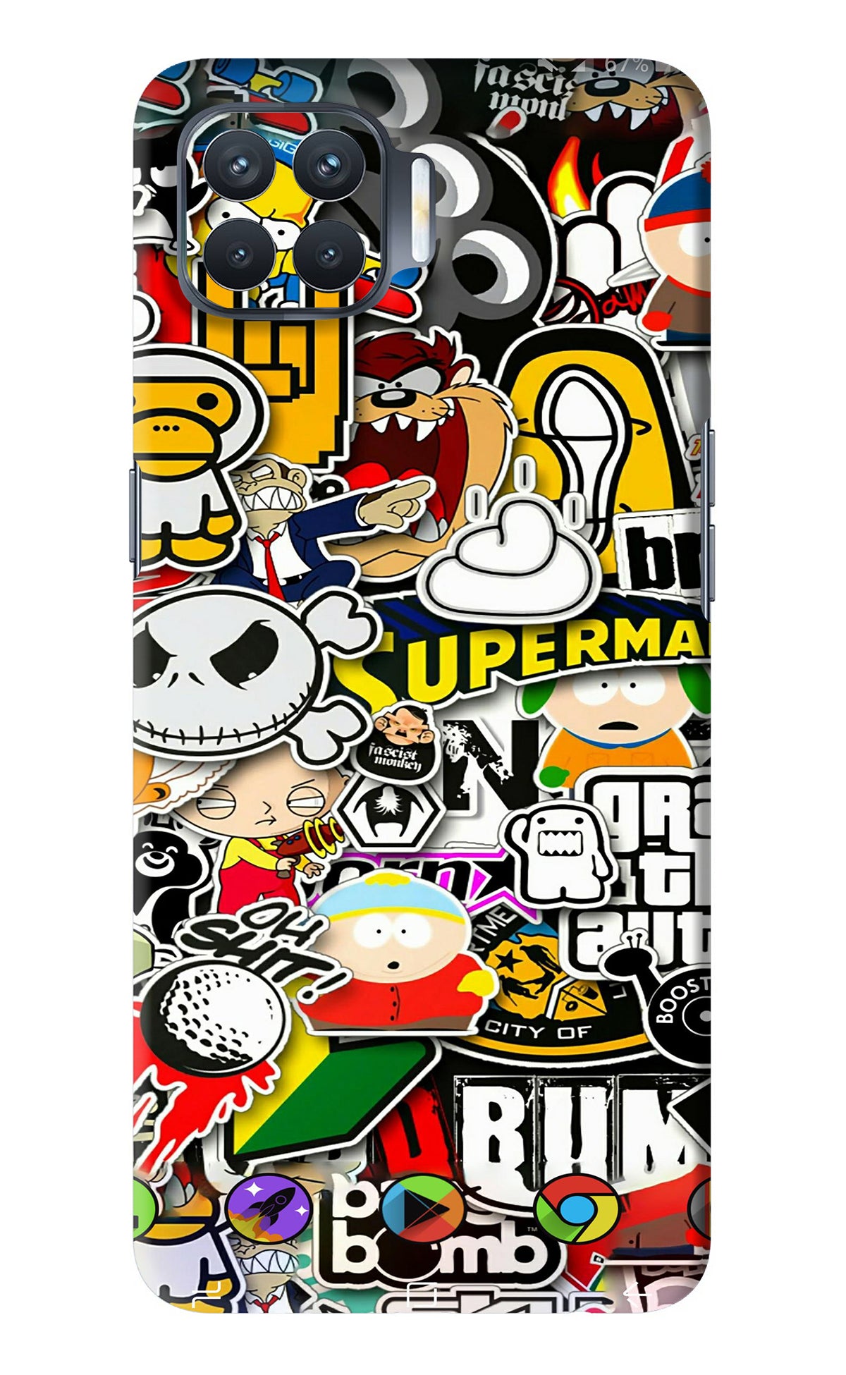 Sticker Bomb Oppo F17 Pro Back Skin Wrap Only – SkinLelo