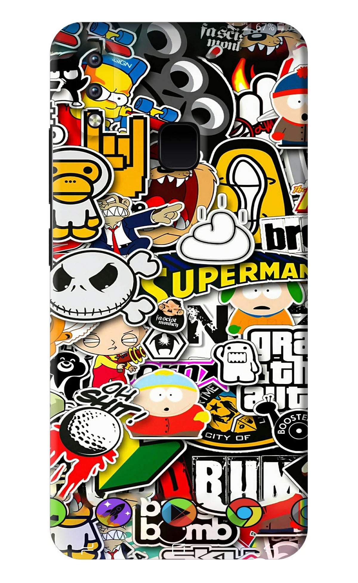 Sticker Bomb Vivo Y93 Back Skin Wrap Only – SkinLelo