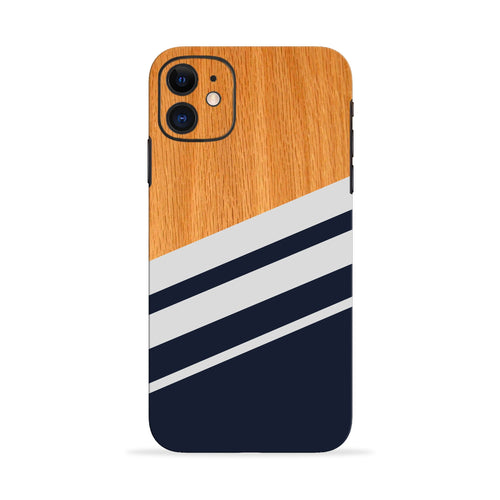 Black And White Wooden Tecno Spark 4 Air - No Sides Back Skin Wrap