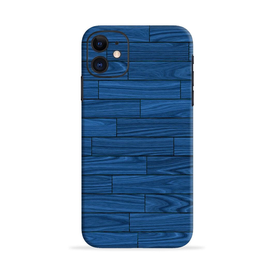 Blue Wooden Texture Tecno i3 - No Sides Back Skin Wrap
