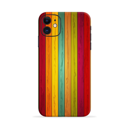 Multicolor Wooden iPhone SE Back Skin Wrap