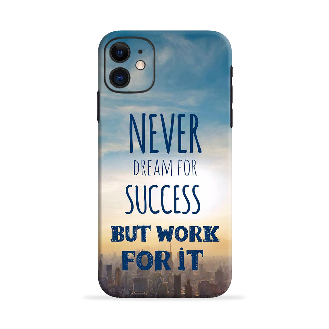 Never Dream For Success But Work For It Samsung Galaxy J2 2015 Back Skin Wrap