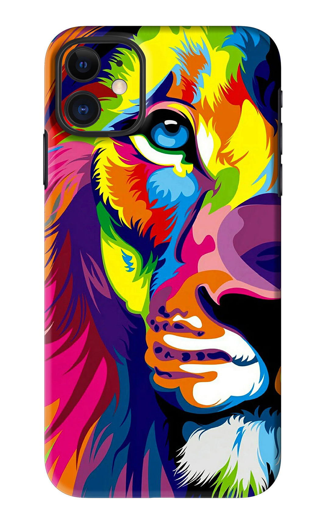 Lion Half Face iPhone 11 Back Skin Wrap
