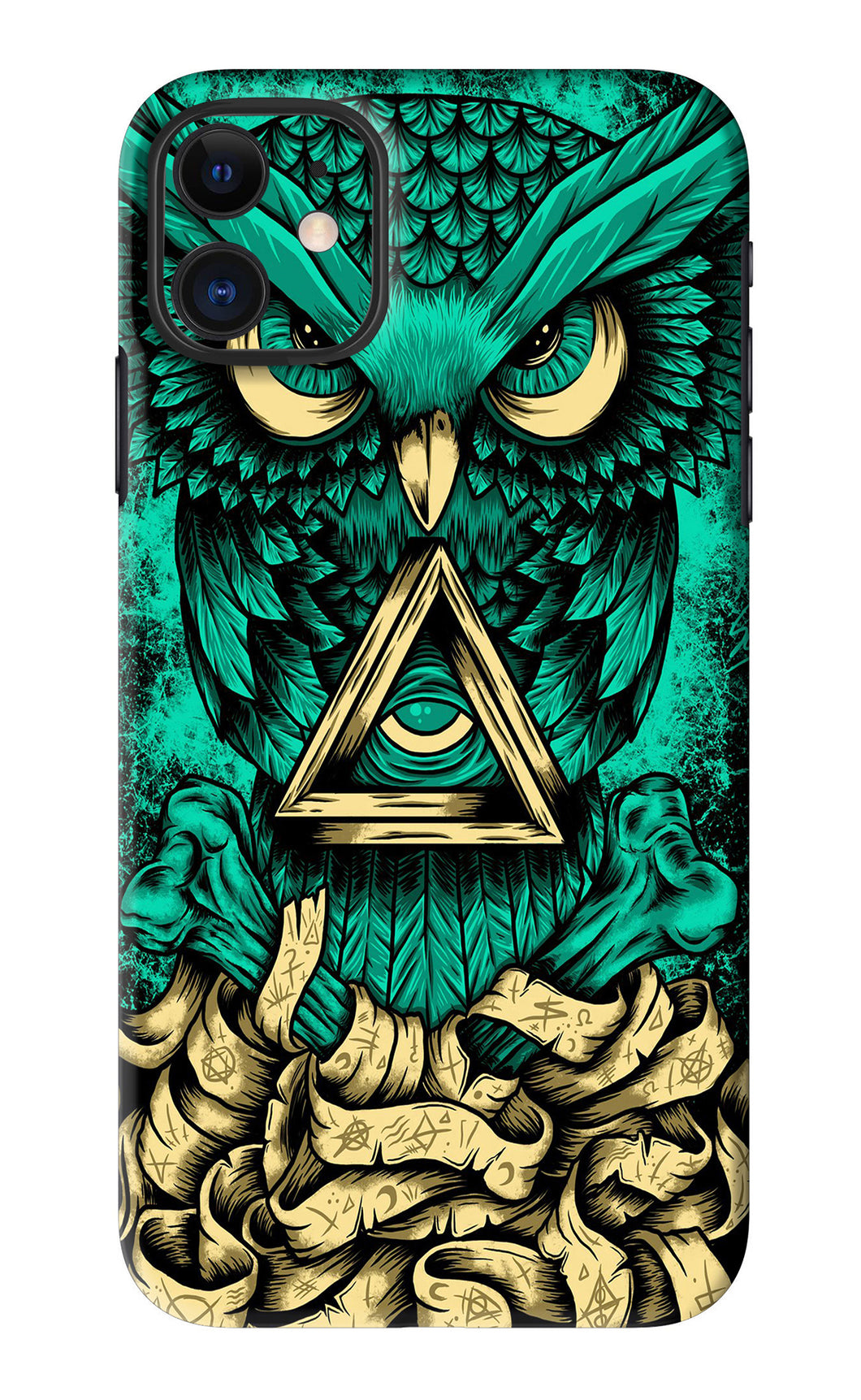 Green Owl iPhone 11 Back Skin Wrap