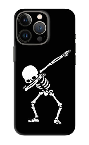 Dabbing Skeleton Art iPhone 13 Pro Back Skin Wrap