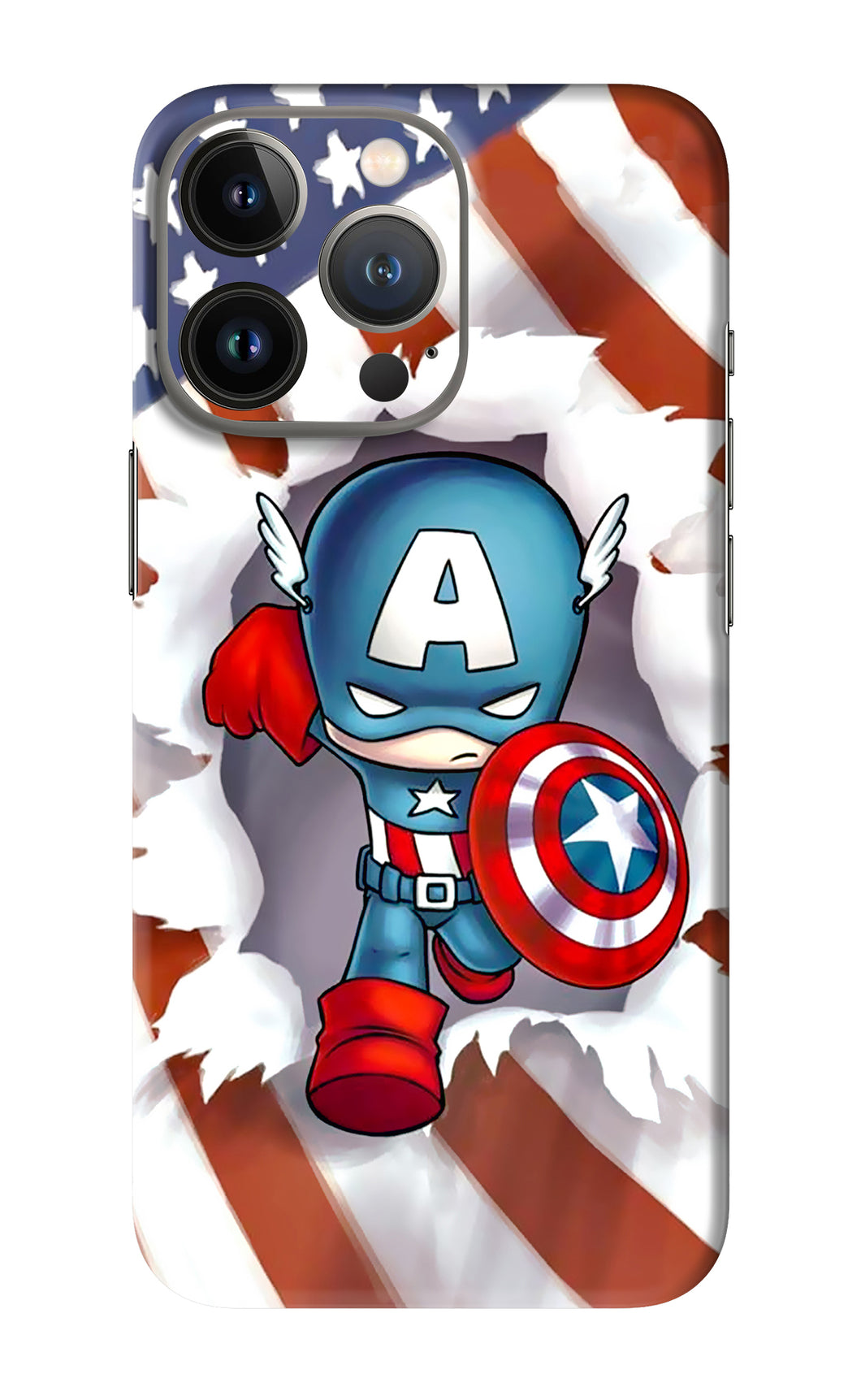 Captain America iPhone 13 Pro Back Skin Wrap