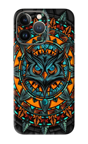 Angry Owl Art iPhone 13 Pro Back Skin Wrap