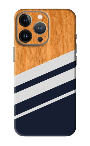 Black And White Wooden iPhone 13 Pro Back Skin Wrap