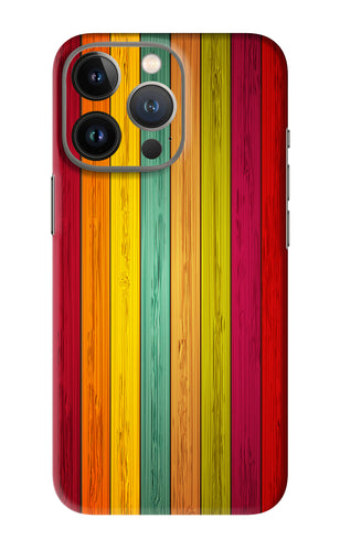 Multicolor Wooden iPhone 13 Pro Max Back Skin Wrap