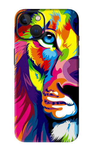 Lion Half Face iPhone 13 Mini Back Skin Wrap