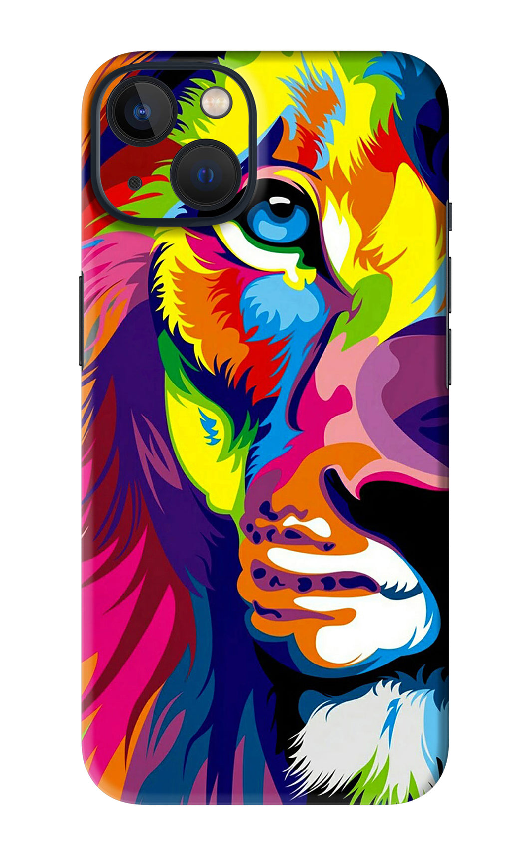 Lion Half Face iPhone 13 Mini Back Skin Wrap