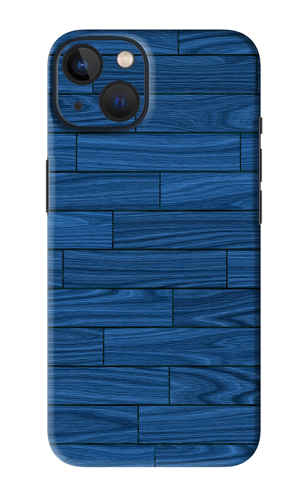 Blue Wooden Texture iPhone 13 Mini Back Skin Wrap