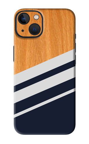 Black And White Wooden iPhone 13 Mini Back Skin Wrap