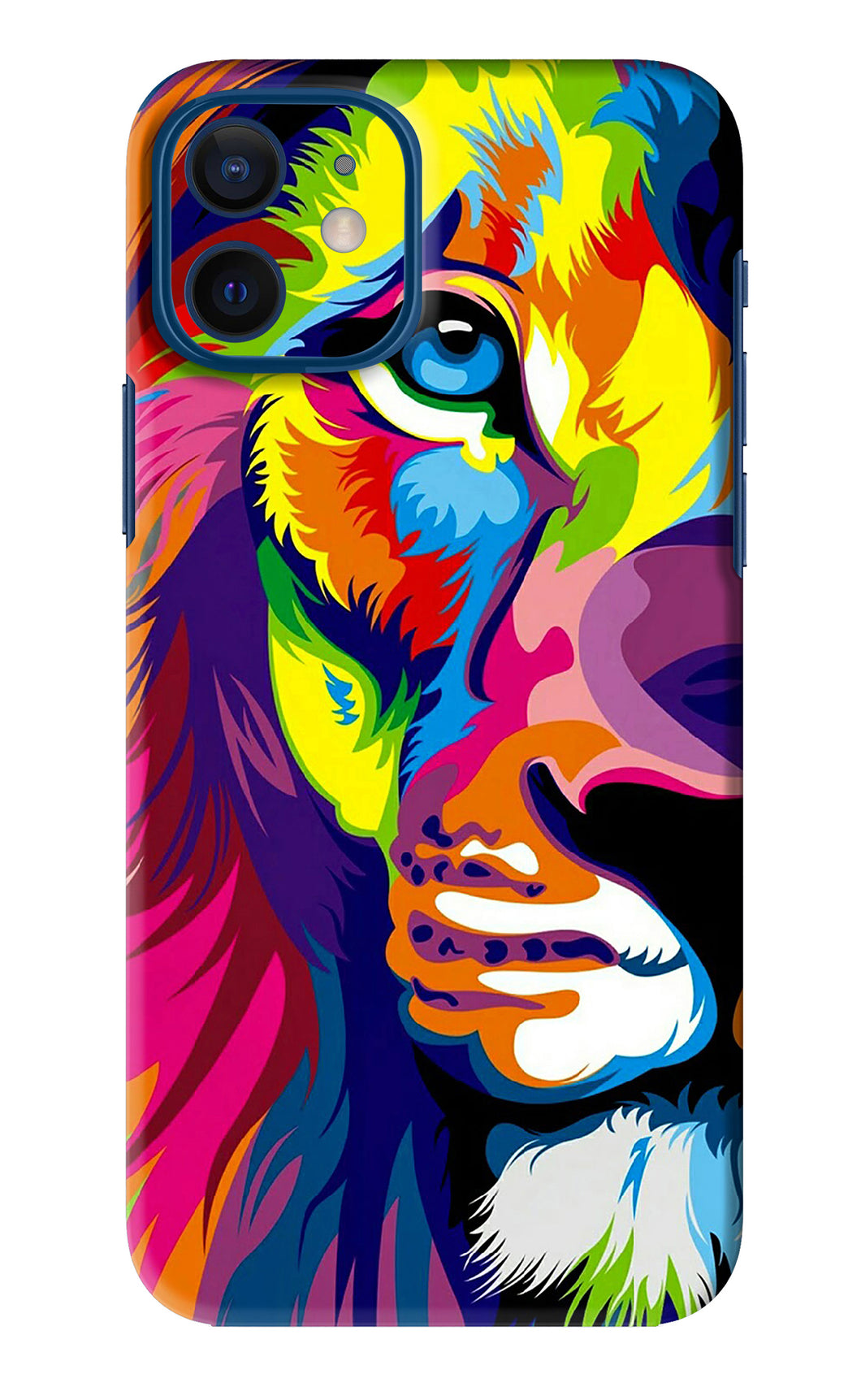 Lion Half Face iPhone 12 Back Skin Wrap