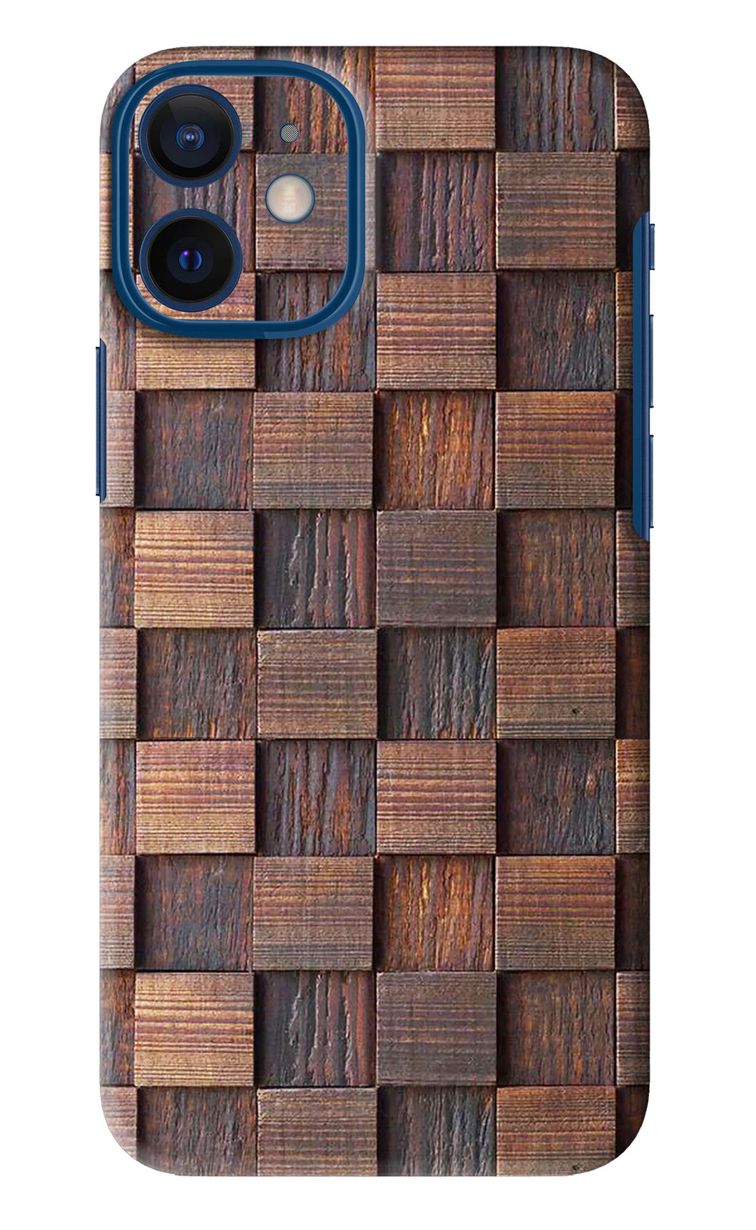 Wooden Cube Design iPhone 12 Mini Back Skin Wrap