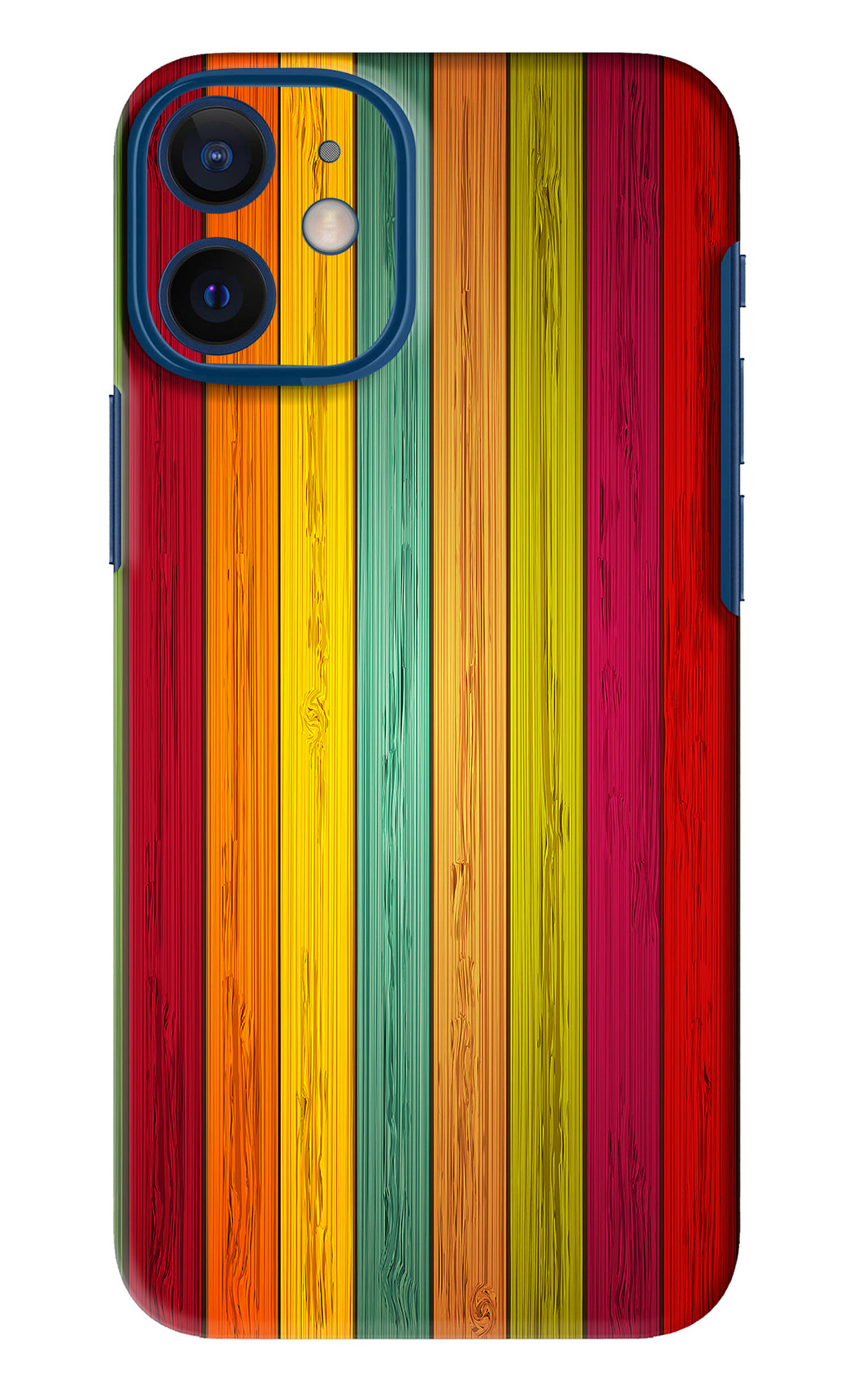 Multicolor Wooden iPhone 12 Mini Back Skin Wrap