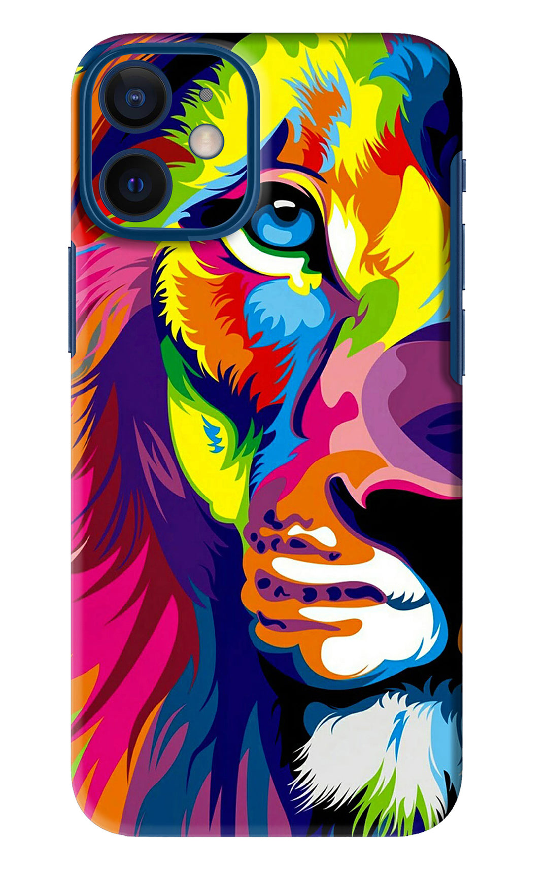 Lion Half Face iPhone 12 Mini Back Skin Wrap