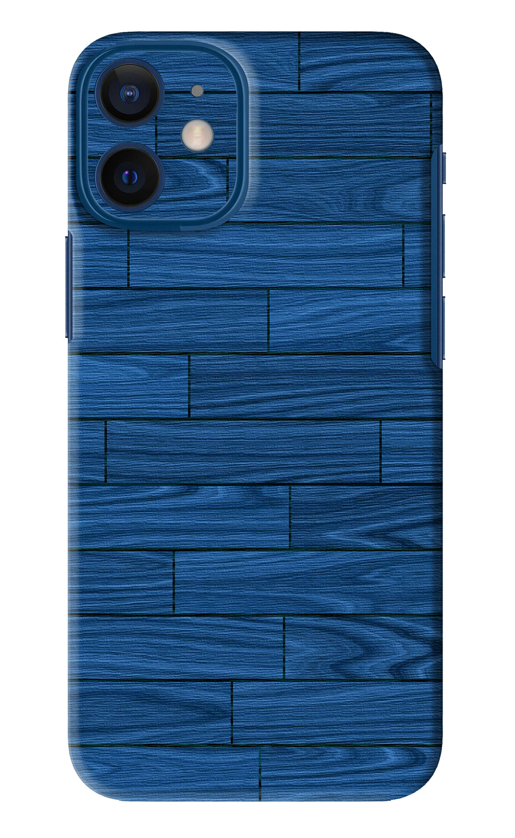 Blue Wooden Texture iPhone 12 Mini Back Skin Wrap