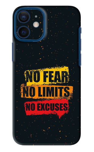No Fear No Limits No Excuses iPhone 12 Mini Back Skin Wrap