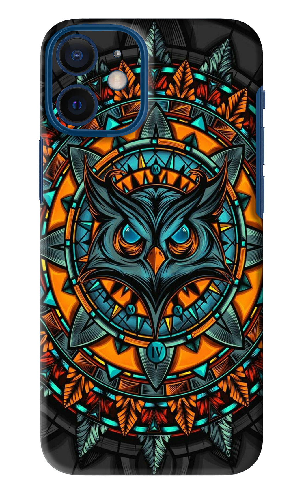 Angry Owl Art iPhone 12 Mini Back Skin Wrap