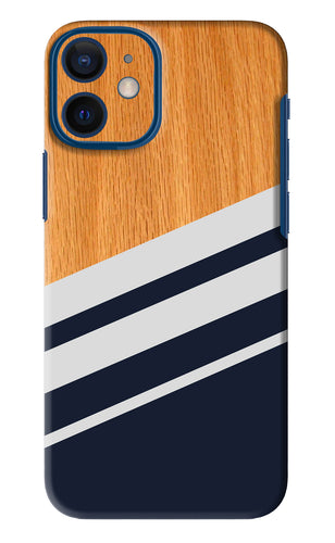 Black And White Wooden iPhone 12 Mini Back Skin Wrap