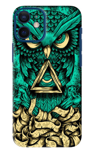 Green Owl iPhone 12 Mini Back Skin Wrap