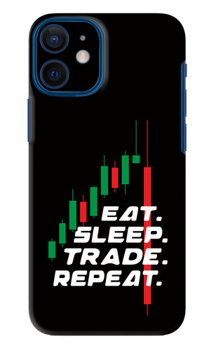 Eat Sleep Trade Repeat iPhone 12 Mini Back Skin Wrap