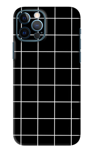 White Grid iPhone 12 Pro Back Skin Wrap