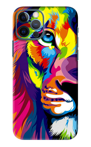 Lion Half Face iPhone 12 Pro Back Skin Wrap