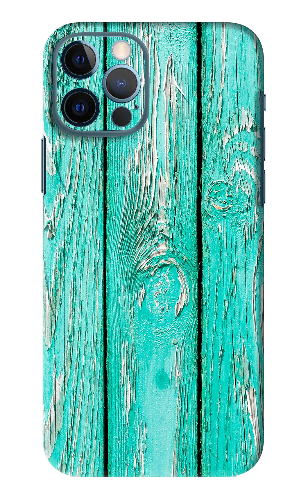 Blue Wood iPhone 12 Pro Back Skin Wrap