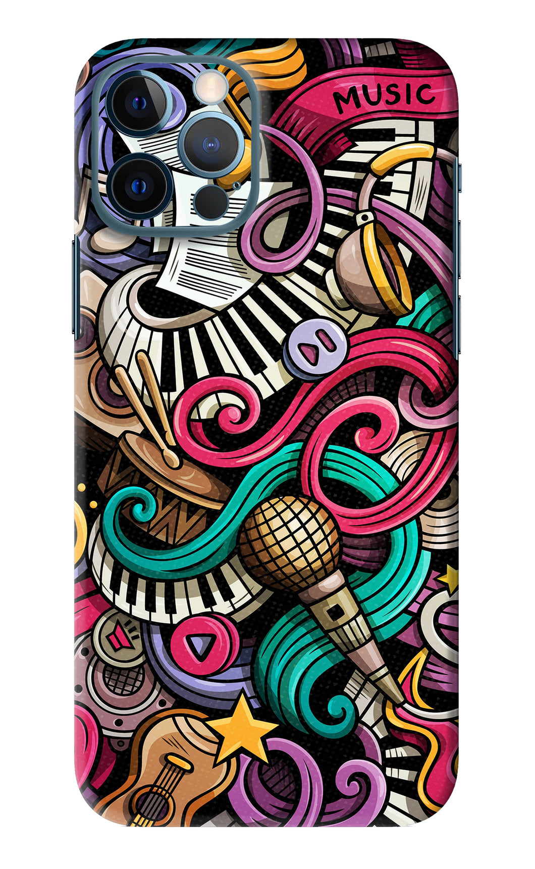 Music Abstract iPhone 12 Pro Back Skin Wrap