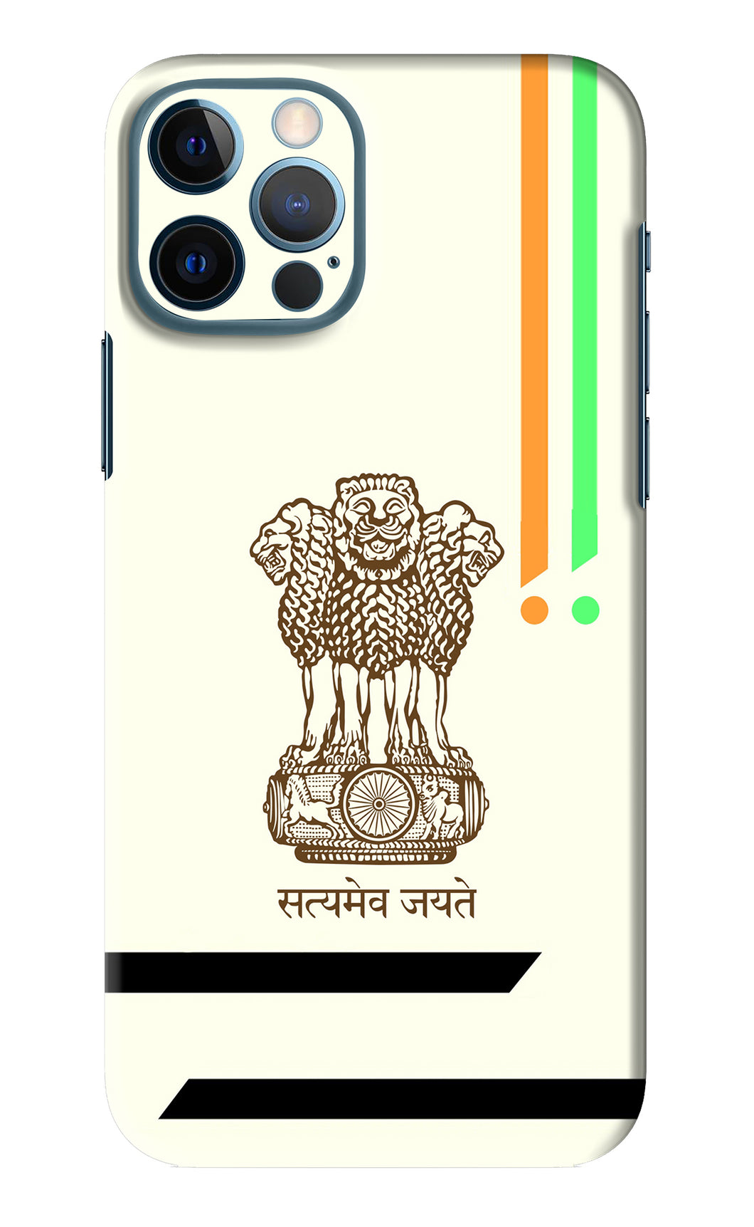 Satyamev Jayate Brown Logo iPhone 12 Pro Back Skin Wrap