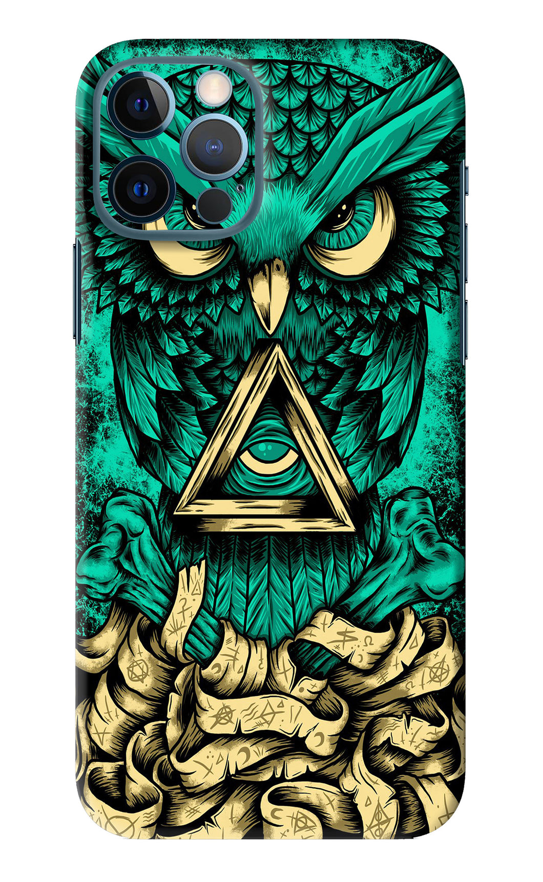 Green Owl iPhone 12 Pro Back Skin Wrap