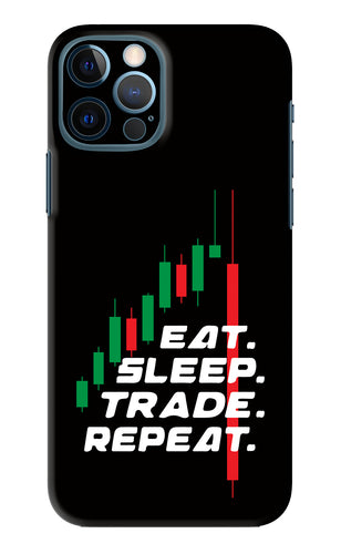 Eat Sleep Trade Repeat iPhone 12 Pro Back Skin Wrap