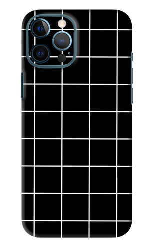White Grid iPhone 12 Pro Max Back Skin Wrap