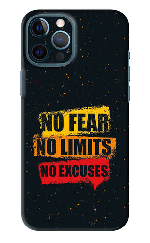 No Fear No Limits No Excuses iPhone 12 Pro Max Back Skin Wrap