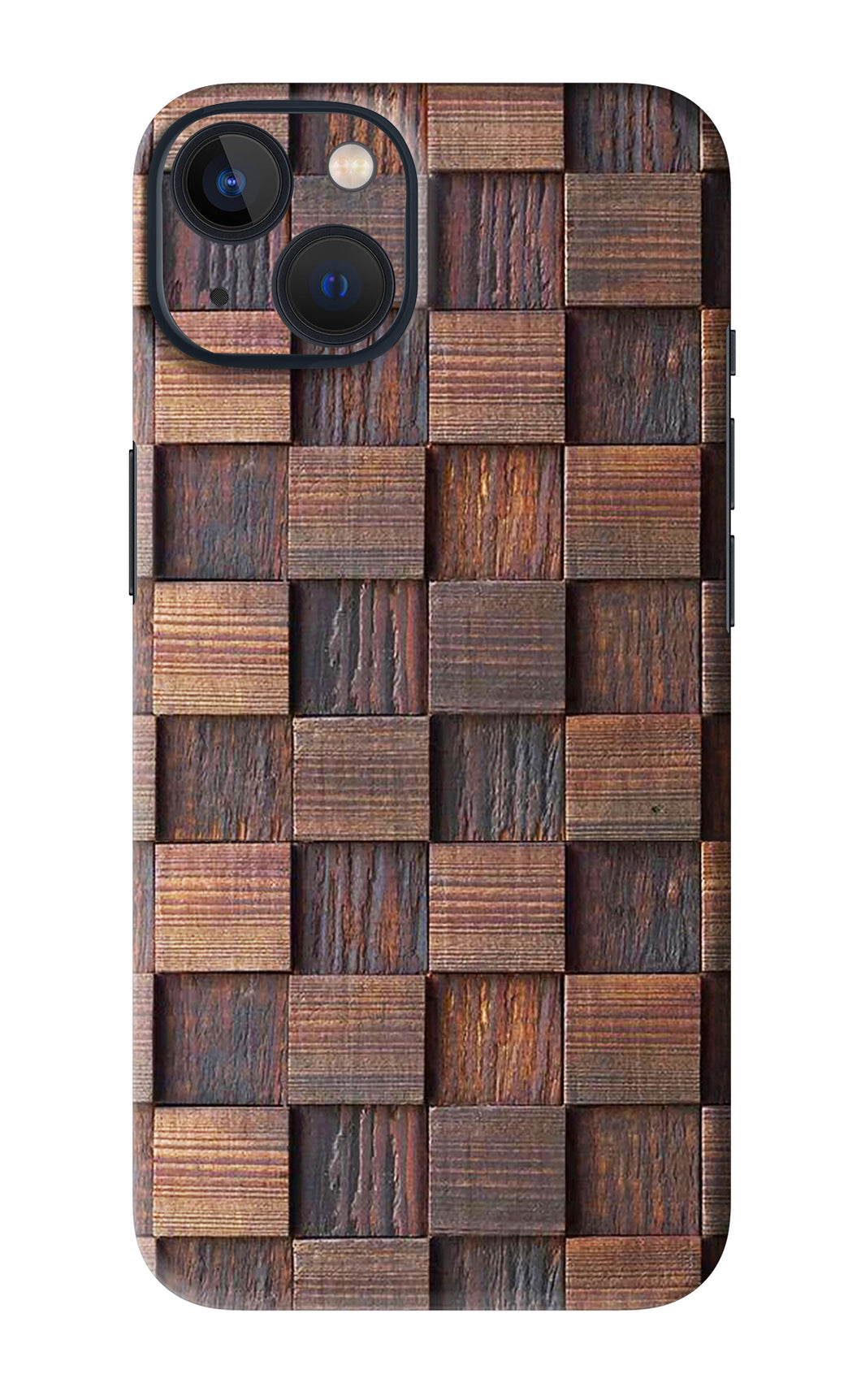 Wooden Cube Design iPhone 13 Back Skin Wrap