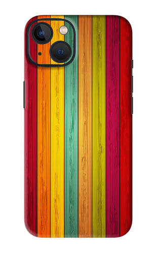 Multicolor Wooden iPhone 13 Back Skin Wrap