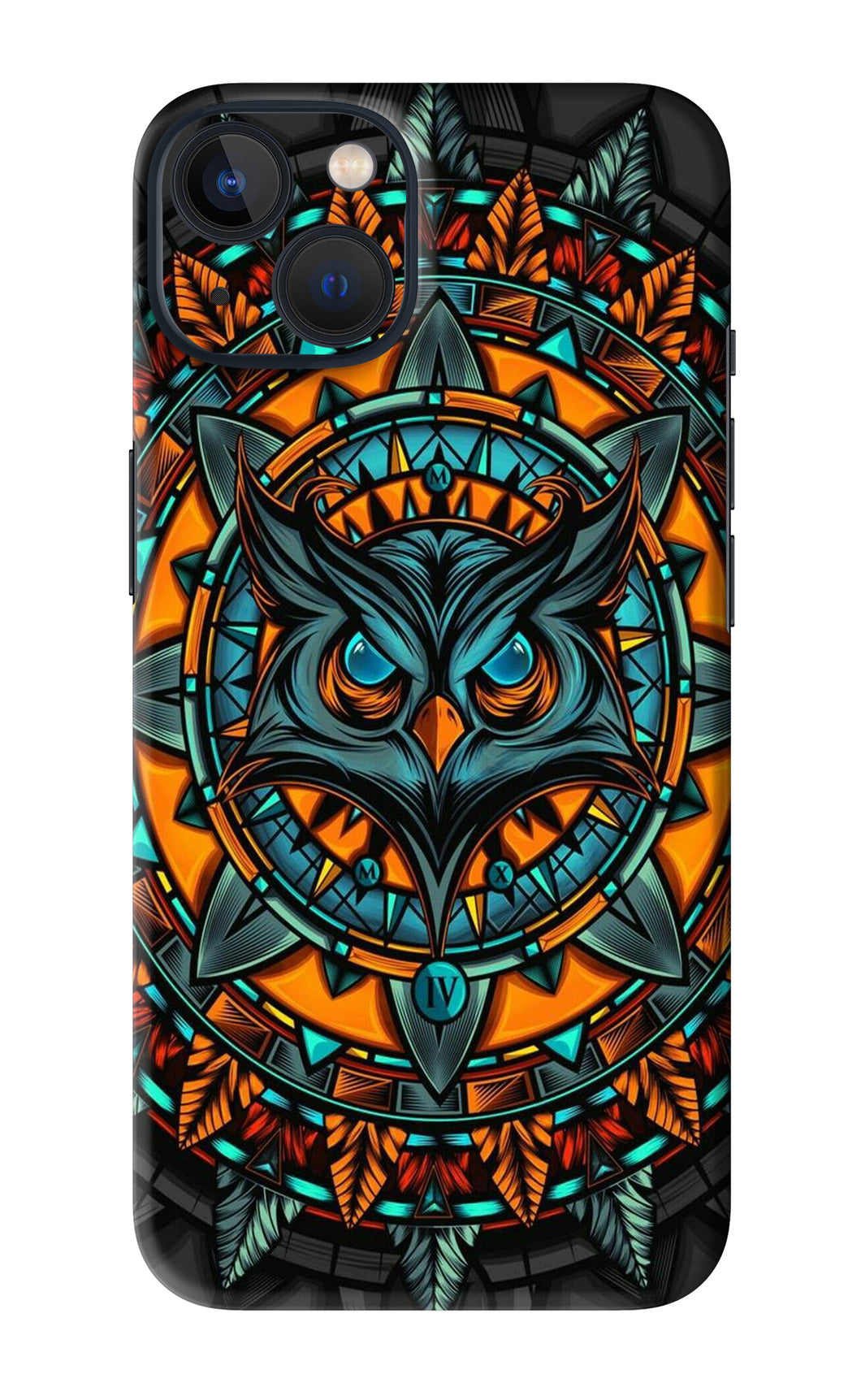 Angry Owl Art iPhone 13 Back Skin Wrap