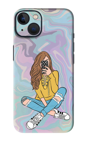 Selfie Girl iPhone 13 Back Skin Wrap