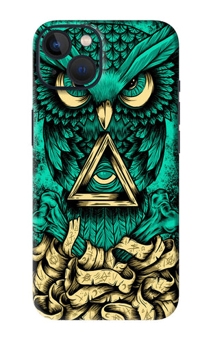 Green Owl iPhone 13 Back Skin Wrap