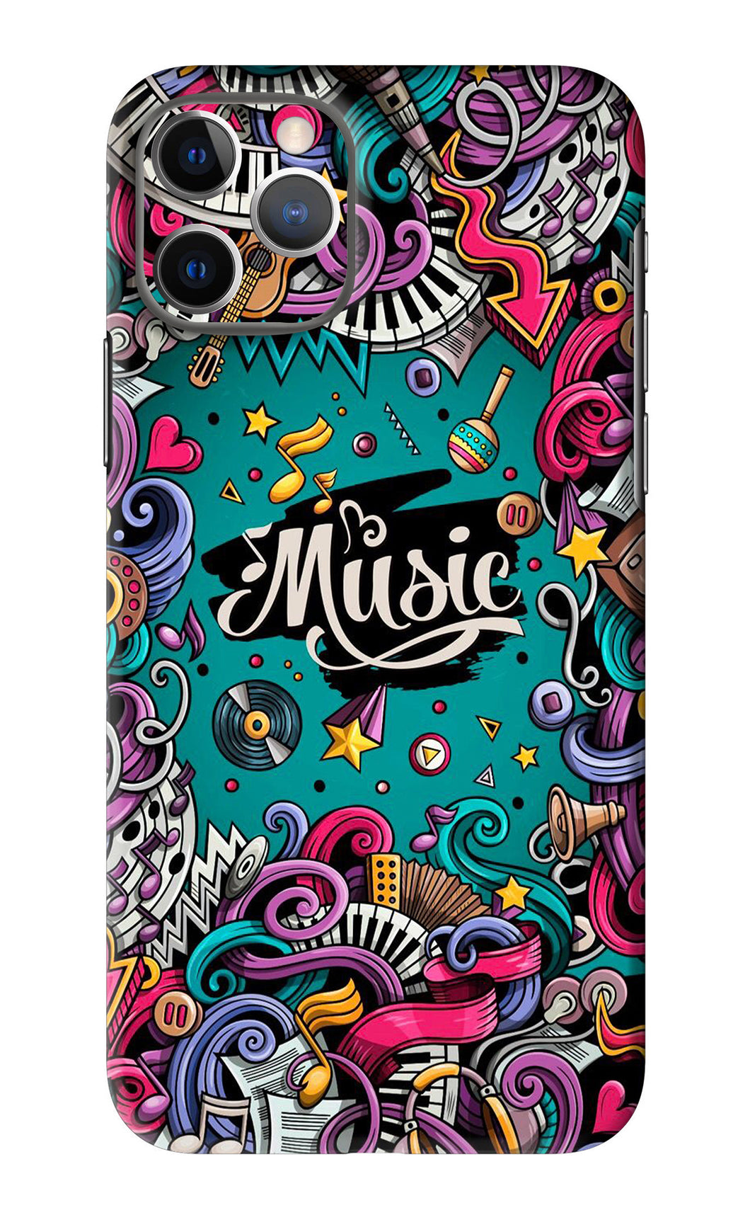 Music Graffiti iPhone 11 Pro Back Skin Wrap