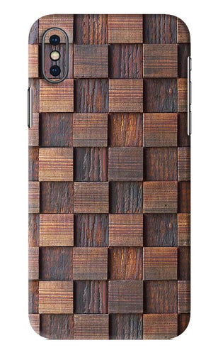 Wooden Cube Design iPhone XS Back Skin Wrap