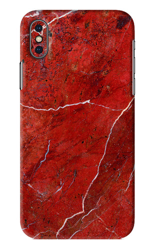 Red Marble Design iPhone XS Back Skin Wrap