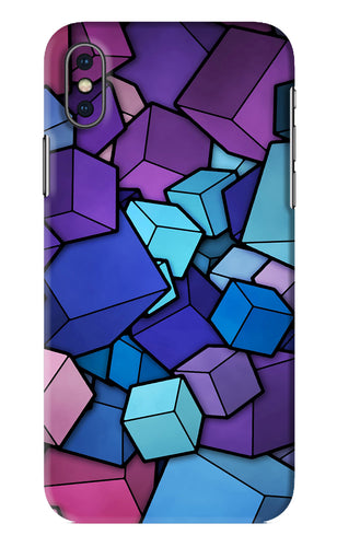 Cubic Abstract iPhone XS Back Skin Wrap