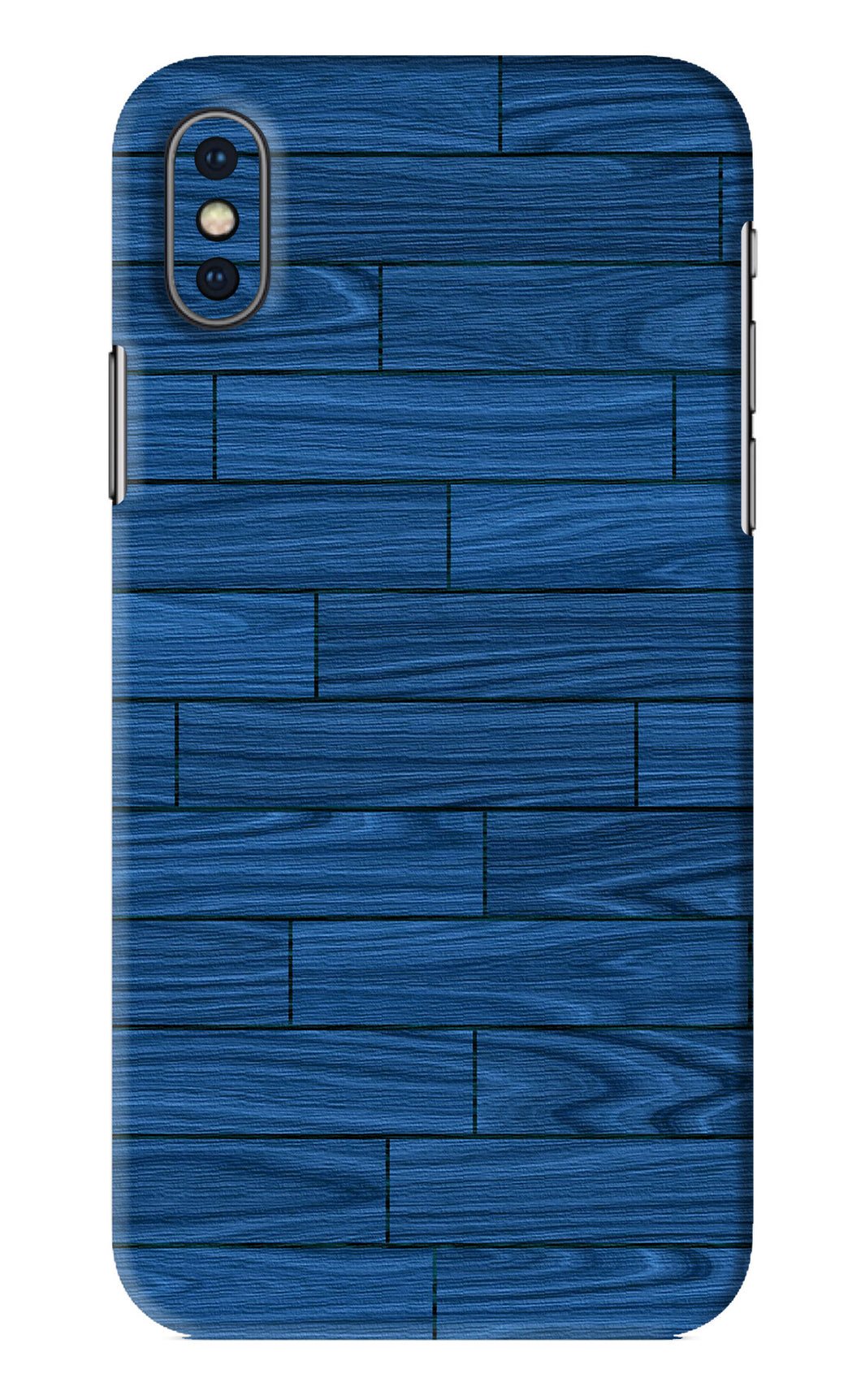 Blue Wooden Texture iPhone XS Back Skin Wrap