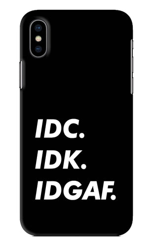 Idc Idk Idgaf iPhone XS Back Skin Wrap