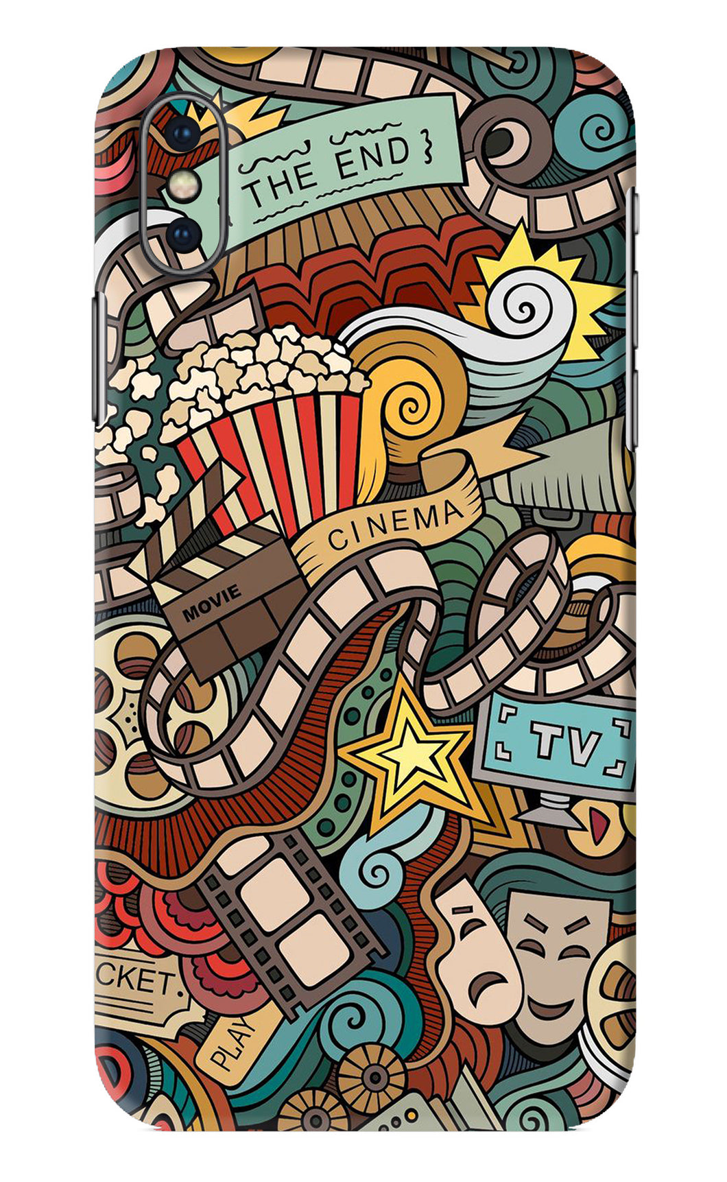 Cinema Abstract iPhone XS Back Skin Wrap