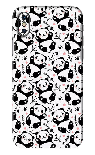 Cute Panda iPhone XS Back Skin Wrap
