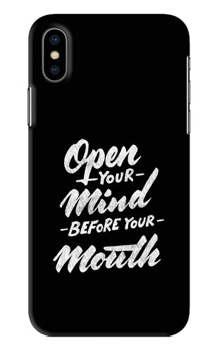 Open Your Mind Before Your Mouth iPhone XS Back Skin Wrap